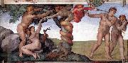 Michelangelo Buonarroti The Fall and Expulsion from Garden of Eden Sweden oil painting artist